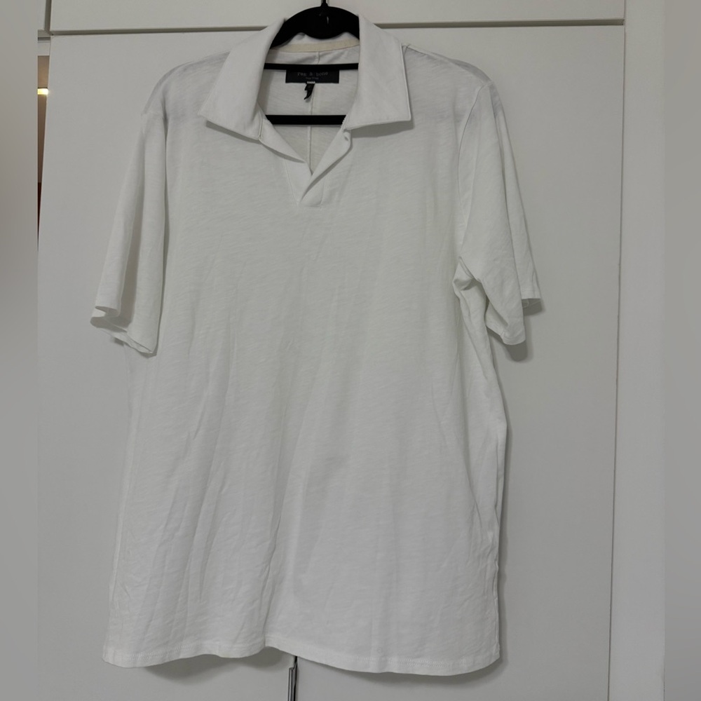 rag & bone Classic White Polo Shirt